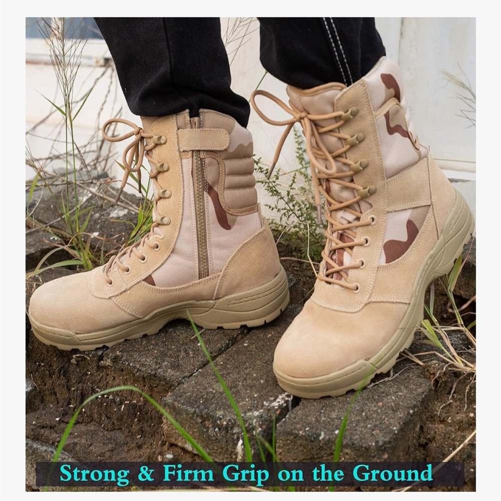 Men's Tan Tactical Boots - Picture 7 of 7